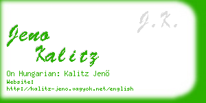 jeno kalitz business card